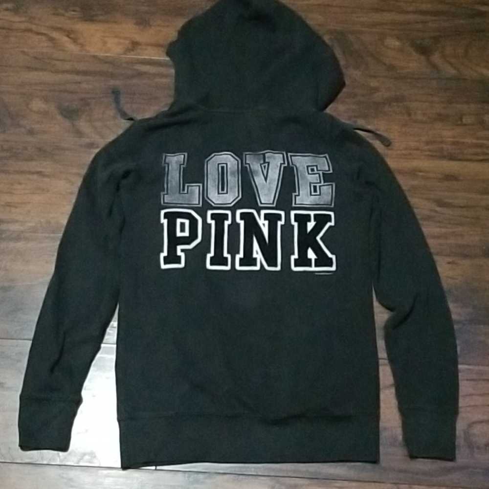 COPY - Pink Victoria's Secret Hoodie Sweater Black Logo